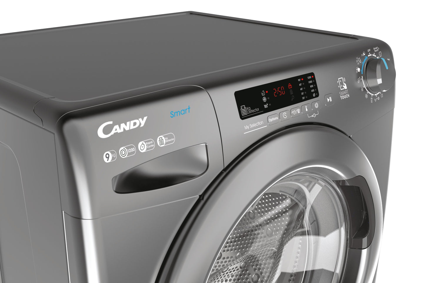 Candy Smart, Lavatrice Carica Frontale 9 KG, Classe B, 1200 giri, Antracite, Wi-Fi, CS 1292DWRR4/1-S