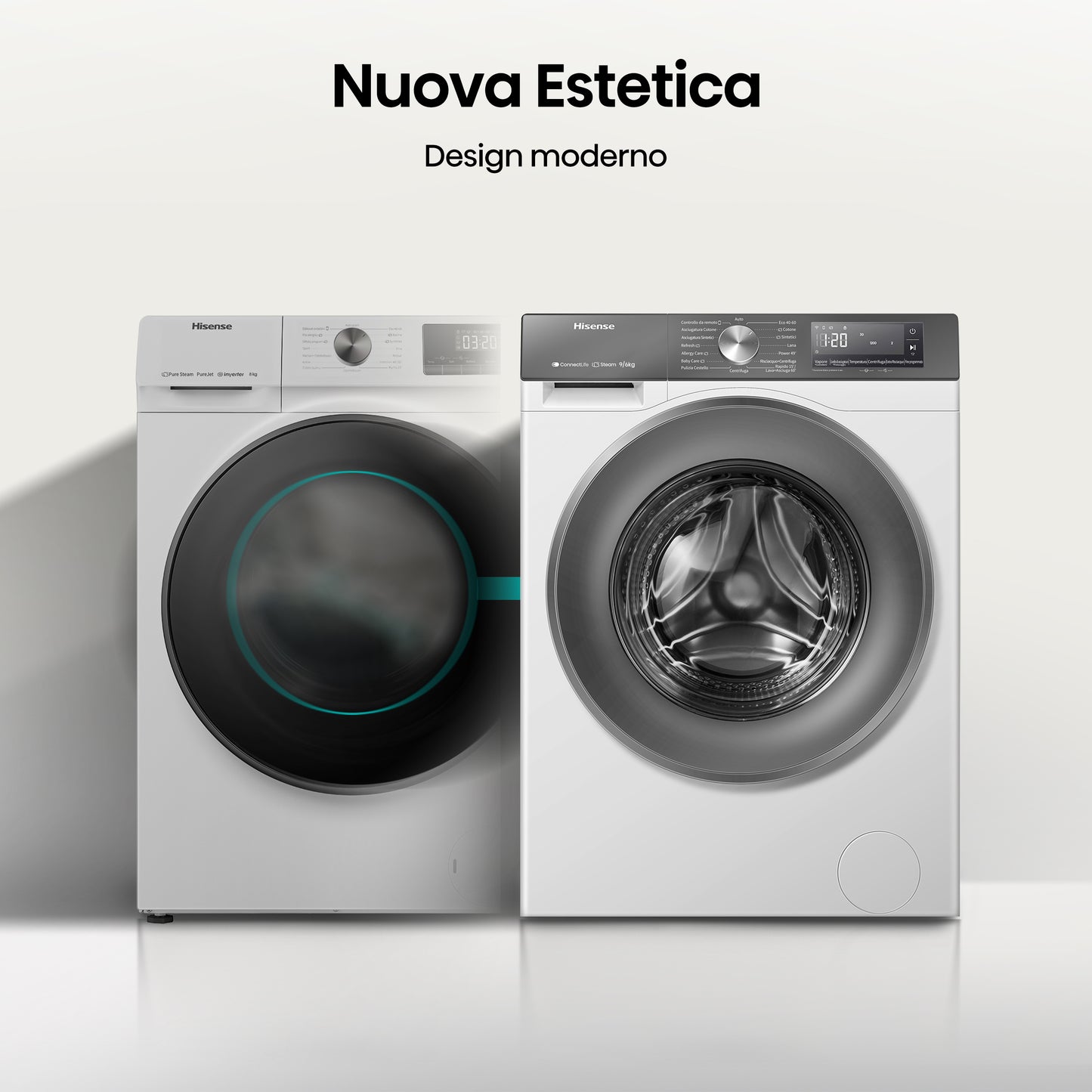 Hisense WD3S9043BW7 lavasciuga Libera installazione Caricamento frontale Bianco
