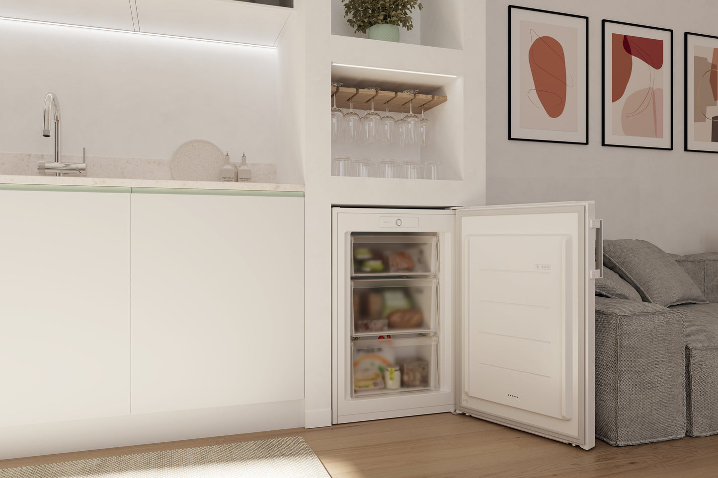 Candy CNUQ2L58EWH Congelatore verticale Libera installazione 90 L Bianco