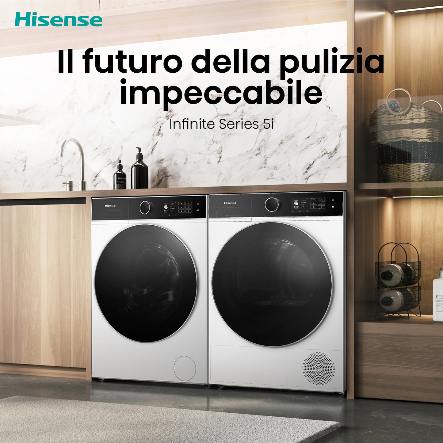 Hisense WF5I8043BWF lavatrice Caricamento frontale 8 kg 1400 Giri/min Bianco
