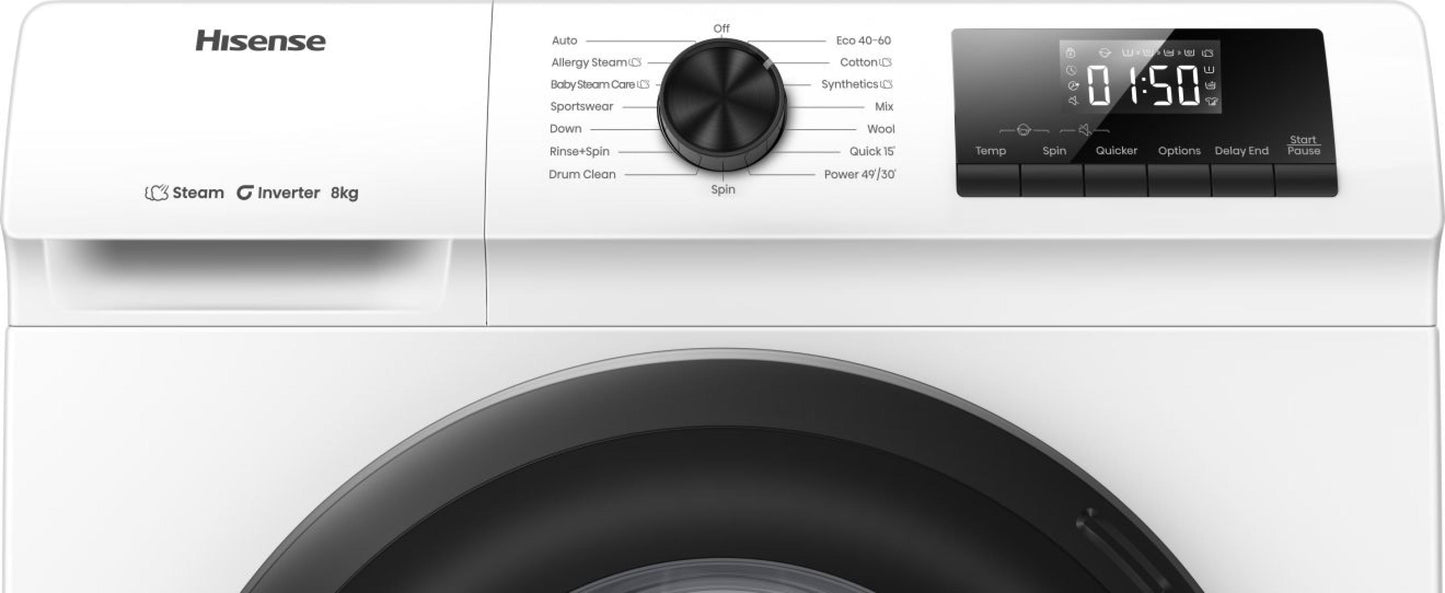 Hisense WF1Q8041BW lavatrice Caricamento frontale 8 kg 1400 Giri/min Bianco
