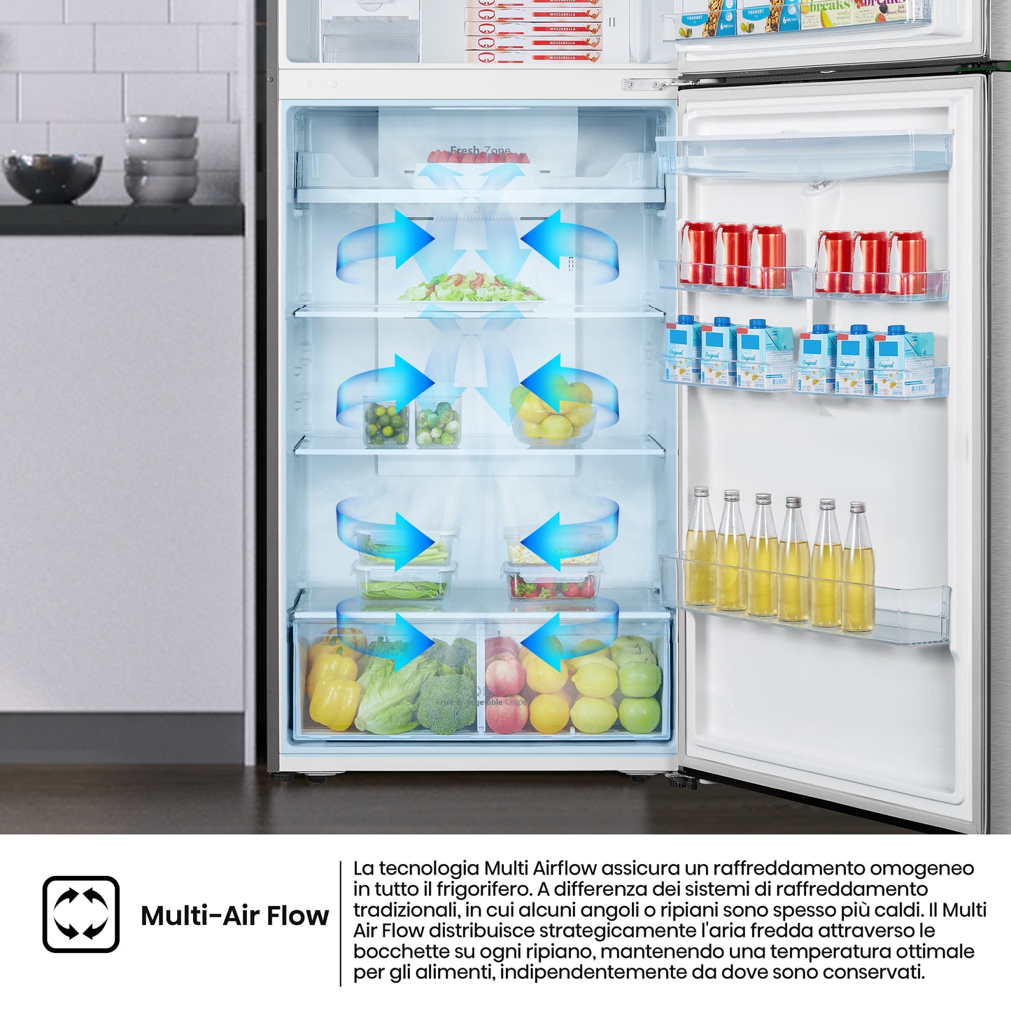 Hisense frigorifero/congelatore RT728N4WCE libera installazione 553L Classe E Dispenser Acqua Profondità ridotta Porta Reversibile