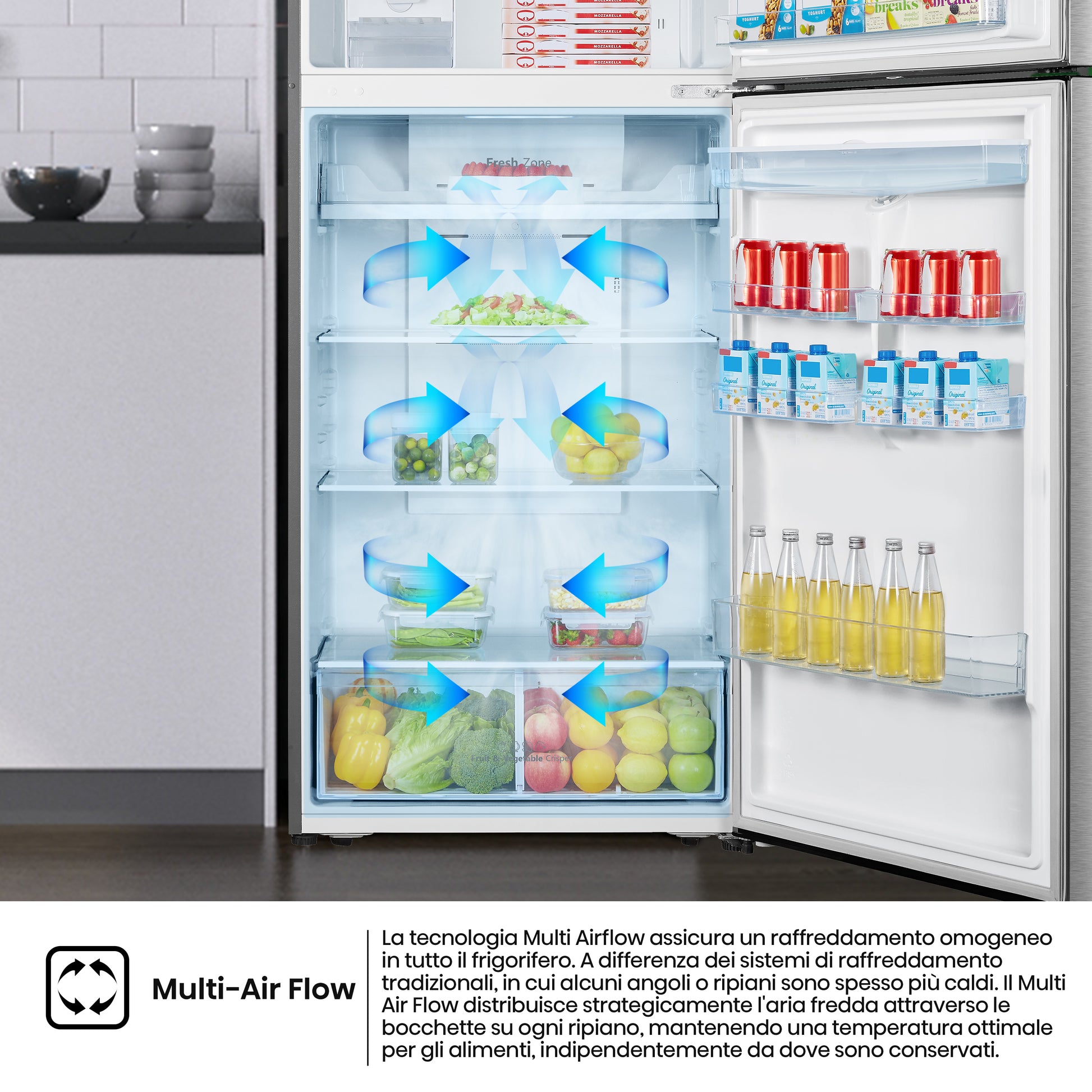 Hisense frigorifero/congelatore RT728N4WCE libera installazione 553L Classe E Dispenser Acqua Profondità ridotta Porta Reversibile