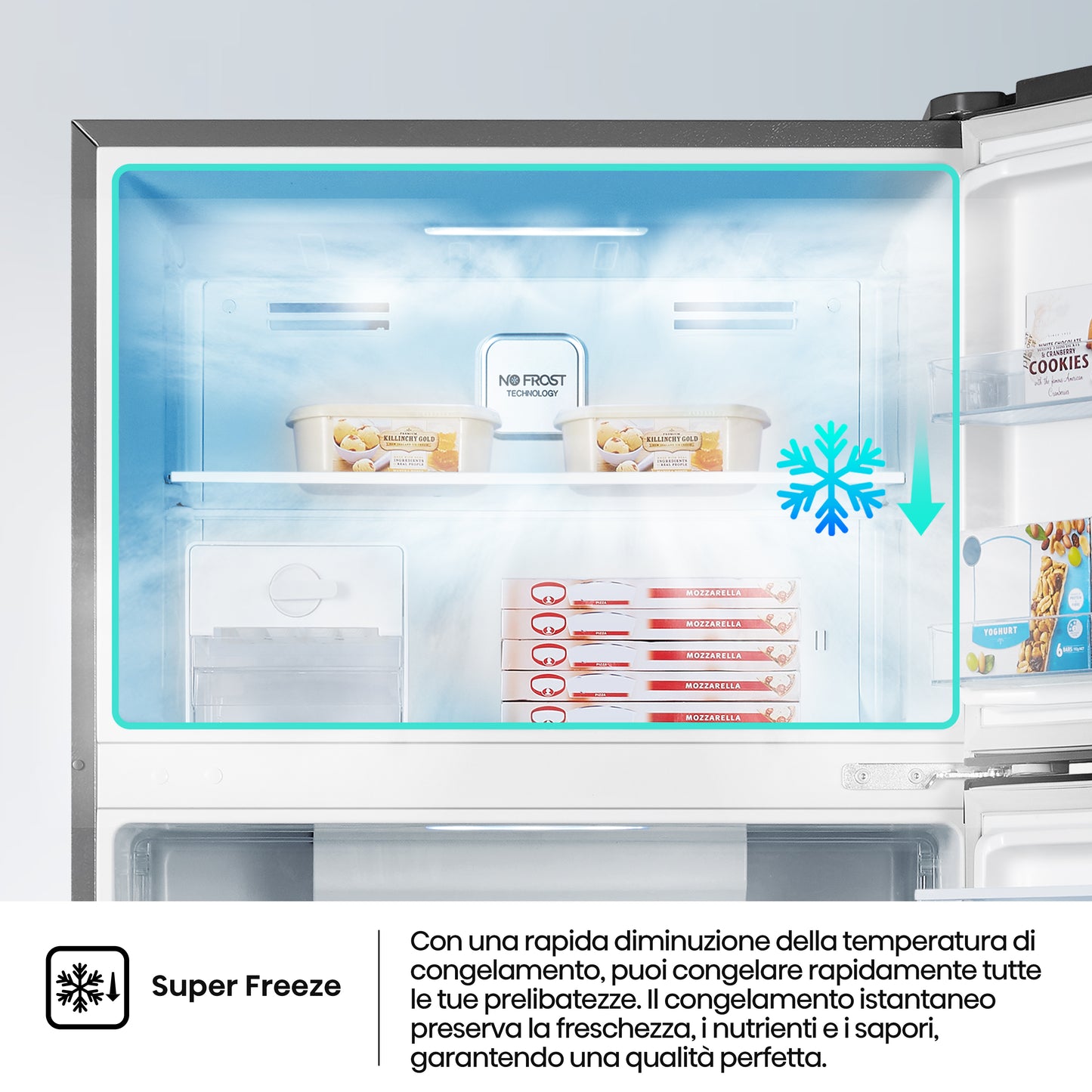Hisense frigorifero/congelatore RT728N4WCE libera installazione 553L Classe E Dispenser Acqua Profondità ridotta Porta Reversibile