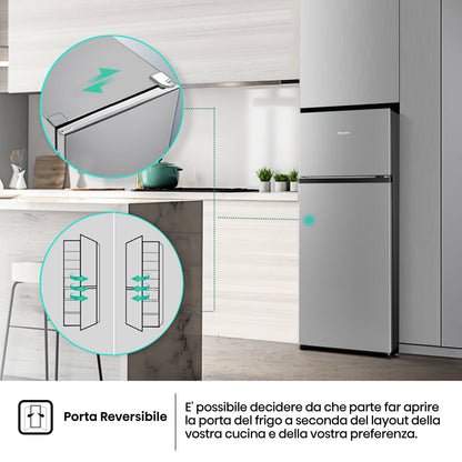 Hisense frigorifero/congelatore RT267D4ADE libera installazione 206L Classe E Profondità ridotta Porta Reversibile