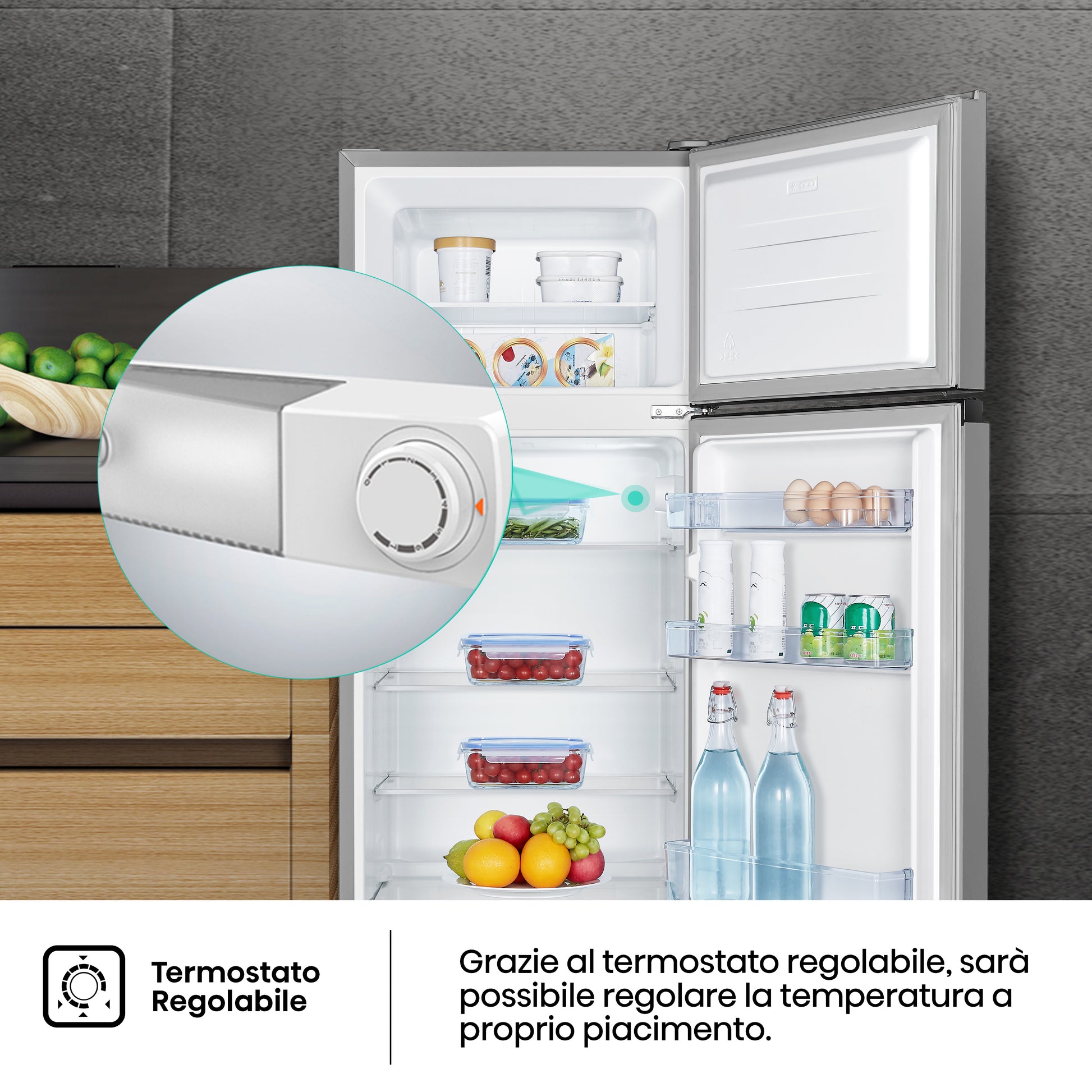 Hisense frigorifero/congelatore RT267D4ADE libera installazione 206L Classe E Profondità ridotta Porta Reversibile