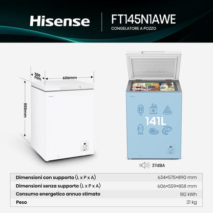 Hisense FT145N1AWE congelatore Congelatore a pozzo Libera installazione 141 L Bianco