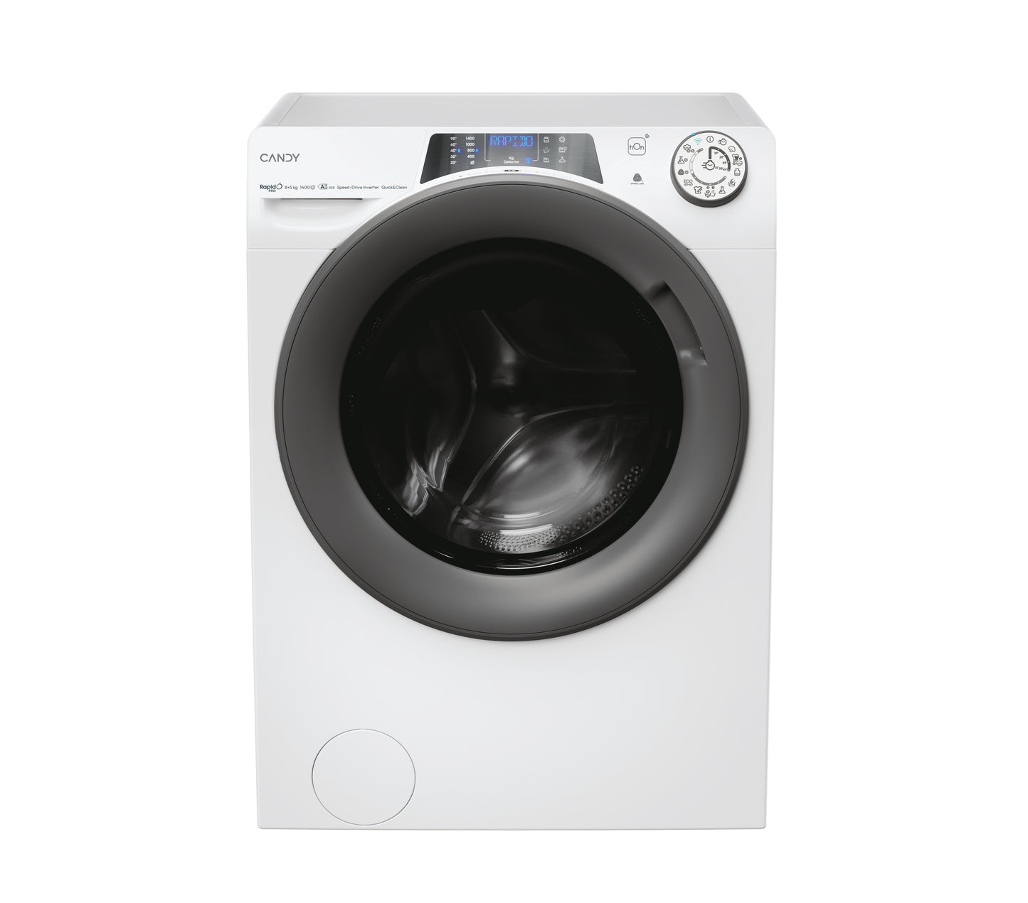 Candy RapidÓ PRO , Lavasciuga Slim 8+5 KG, 30% più efficente della classe A, 1400 giri, Bianco, Inverter, Vapore, Wi-Fi, RPW4856BWMR9/1-S