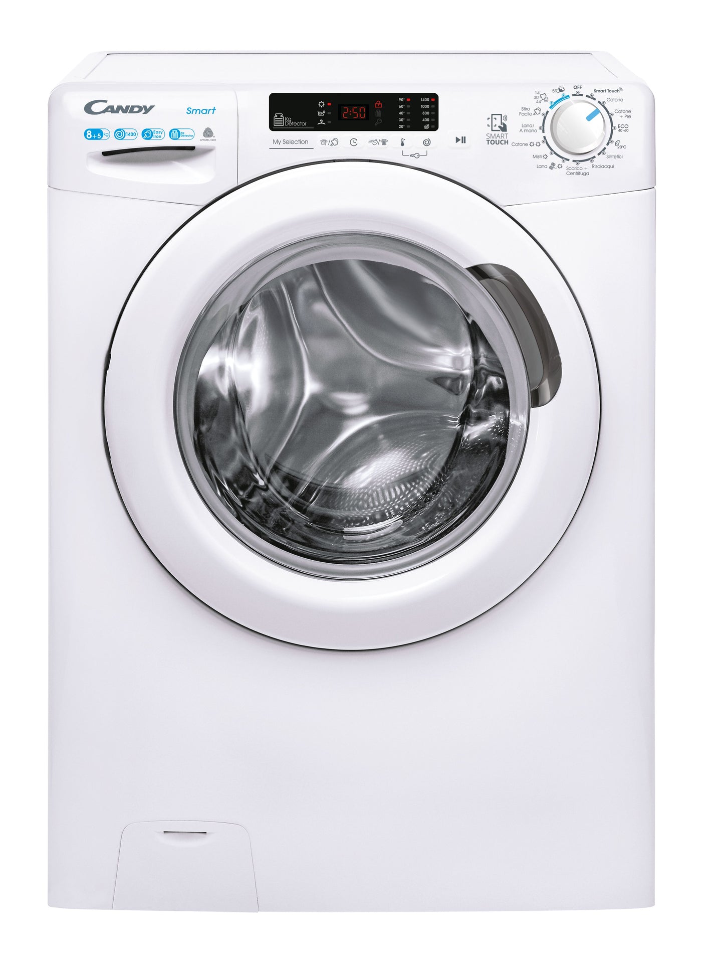 Candy Smart CSWS 4852DE/1-11 lavasciuga Libera installazione Caricamento frontale Bianco