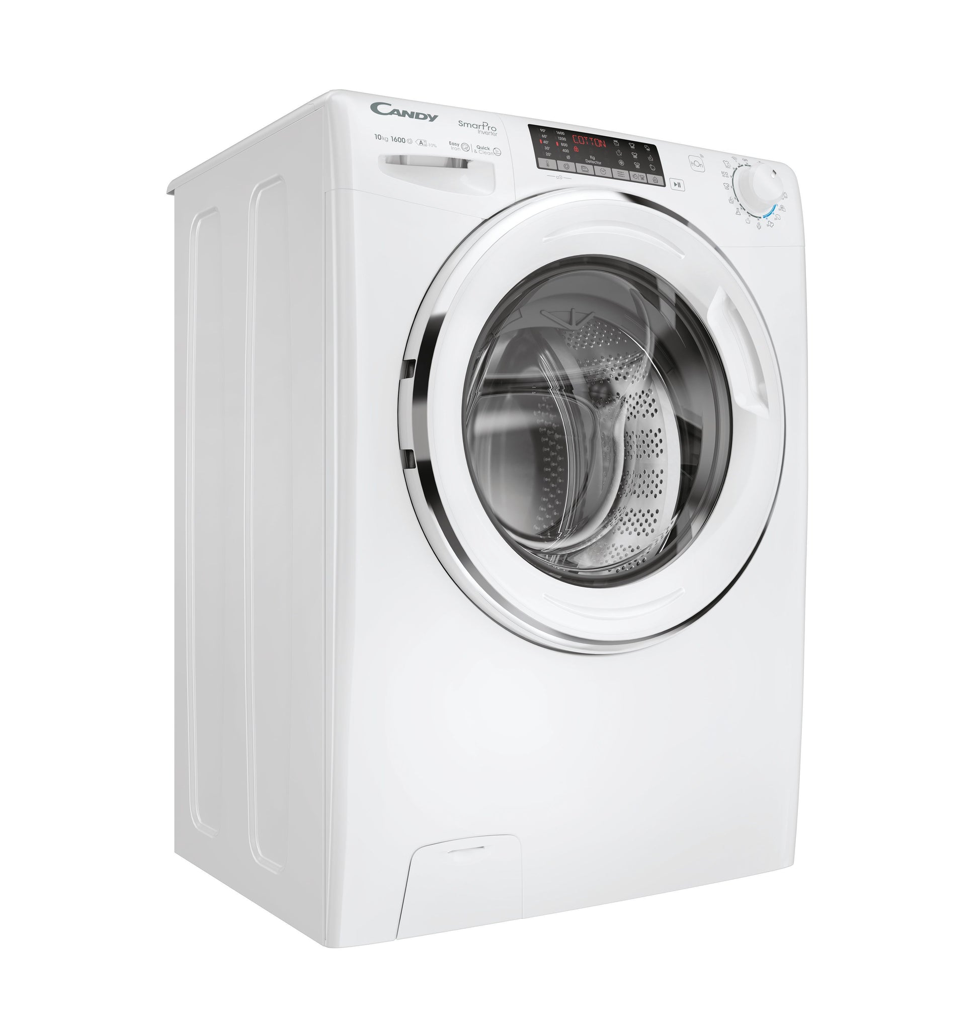 Candy Smart Pro Inverter, Lavatrice Carica Frontale 10 KG, 10% più efficente della classe A, 1600 giri, Bianco, Inverter, Vapore, Wi-Fi, CSO 6106TWMC6/1-S