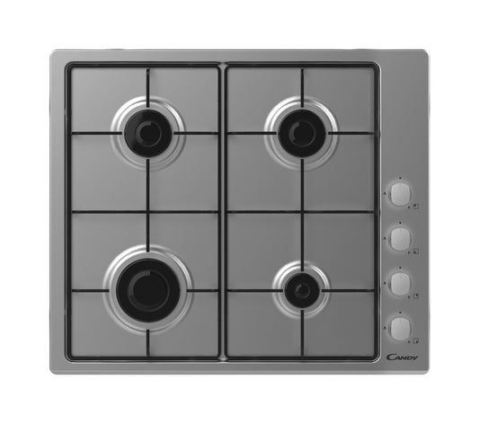 CANDY CHW6LX | 33802049 | Piano Gas da 60cm lateral inox;  Griglie in piattina; 4 fuochi Manopola in