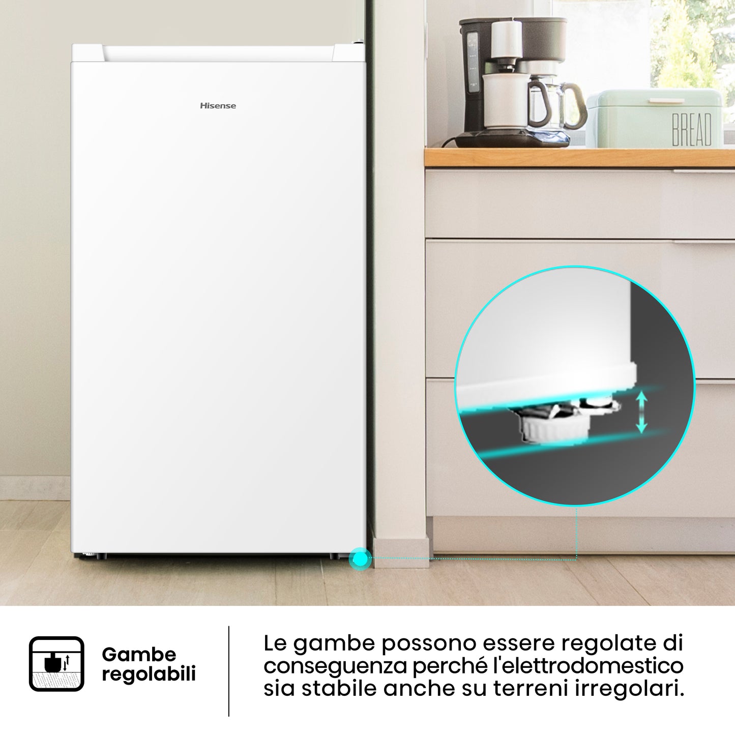 Hisense congelatore verticale FV78D4AWE 61L Classe E Porta Reversibile