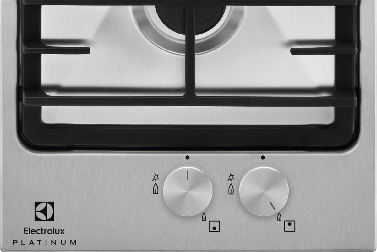 Piano cottura gas EGG3322NVX Domino 29 cm 2 fuochi Bruciatori Fiamma Pura Griglie in Ghisa Estetica Inox