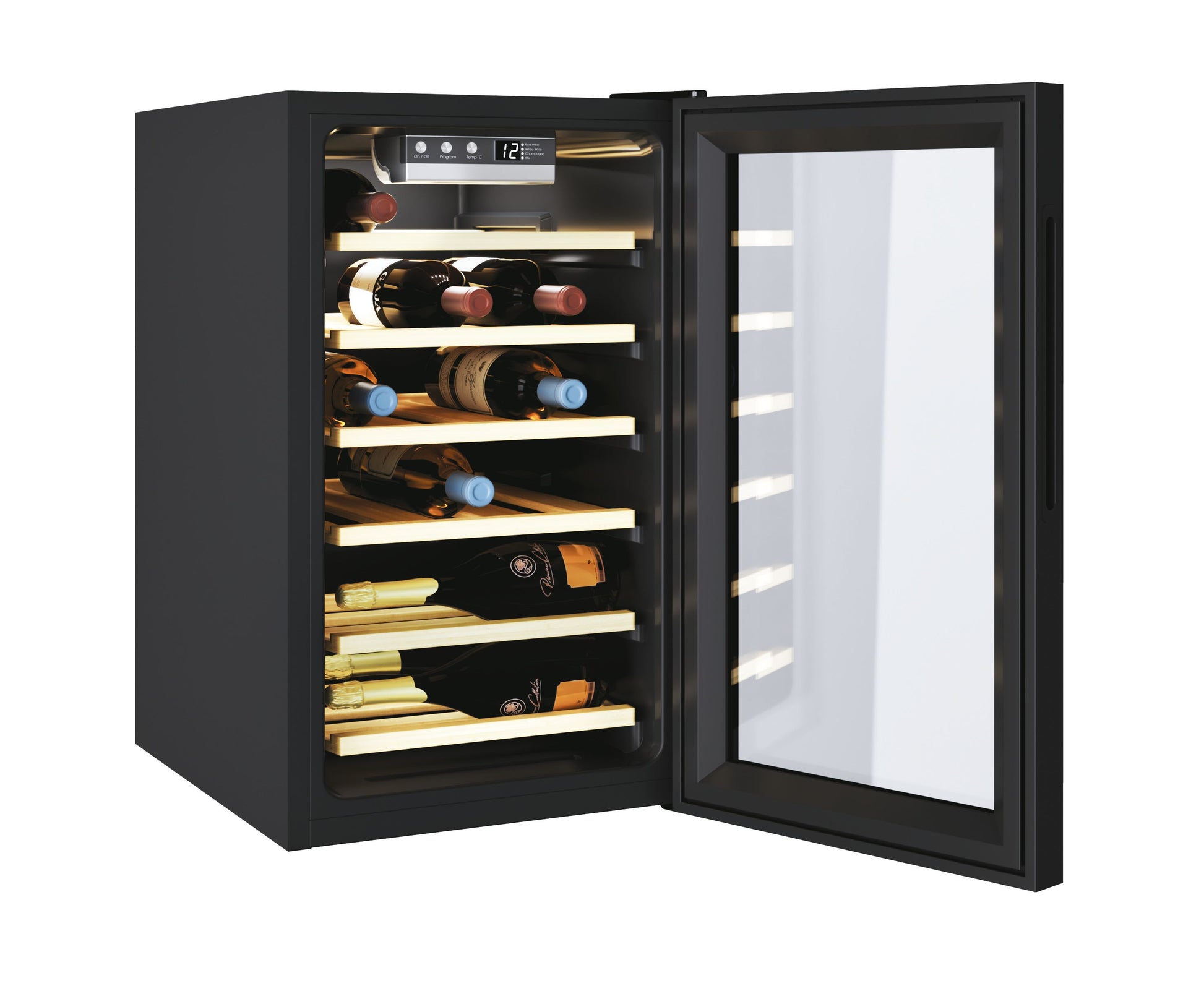 Candy DiVino CWCEL 210/N Cantinetta vino con compressore Libera installazione Nero 21 bottiglia/bottiglie