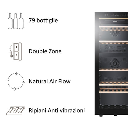 Haier Wine Bank 50 Serie 5 HWS79GDG Cantinetta vino con compressore Libera installazione Nero 79 bottiglia/bottiglie