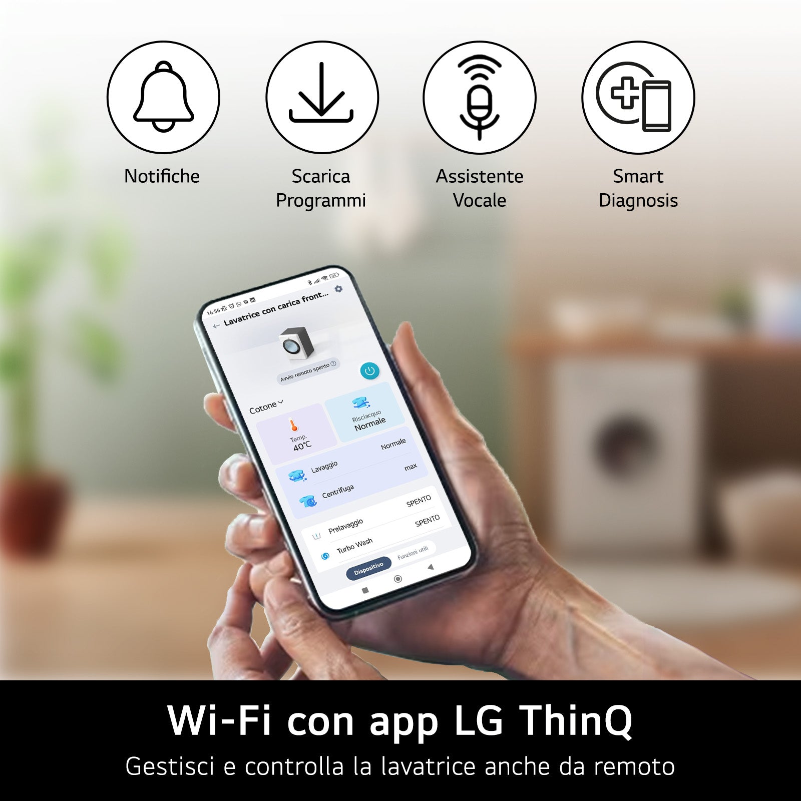 LG W4NX1085NWB Lavasciuga 8/5kg Serie X1, Classe A/E, 6 Motion Direct Drive, Wi-Fi, 1400 giri, Allergy Care, Bianca