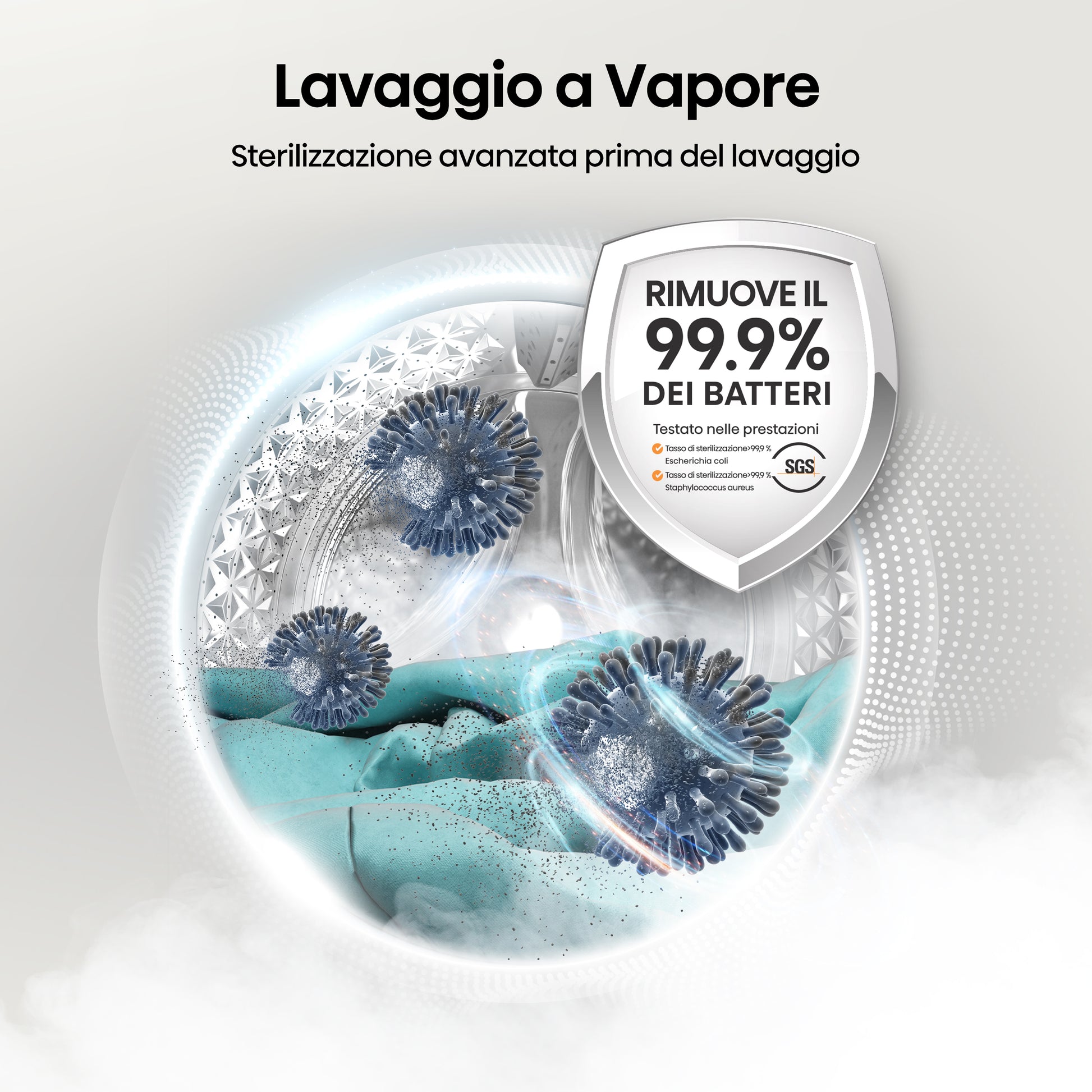 Hisense WD3S1043BW7 lavasciuga Libera installazione Caricamento frontale Bianco