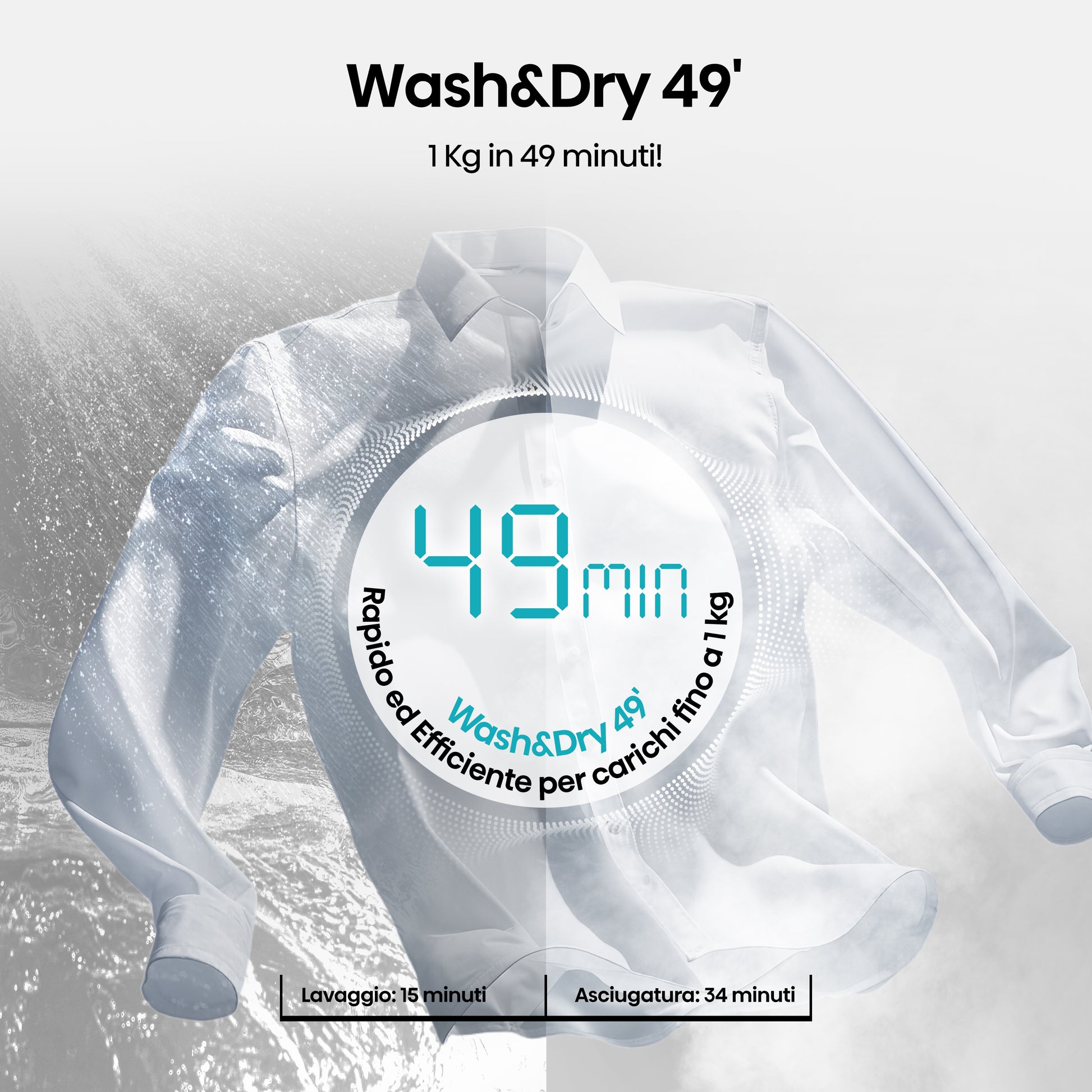 Hisense WD5I8043BWF lavasciuga Libera installazione Caricamento frontale Bianco