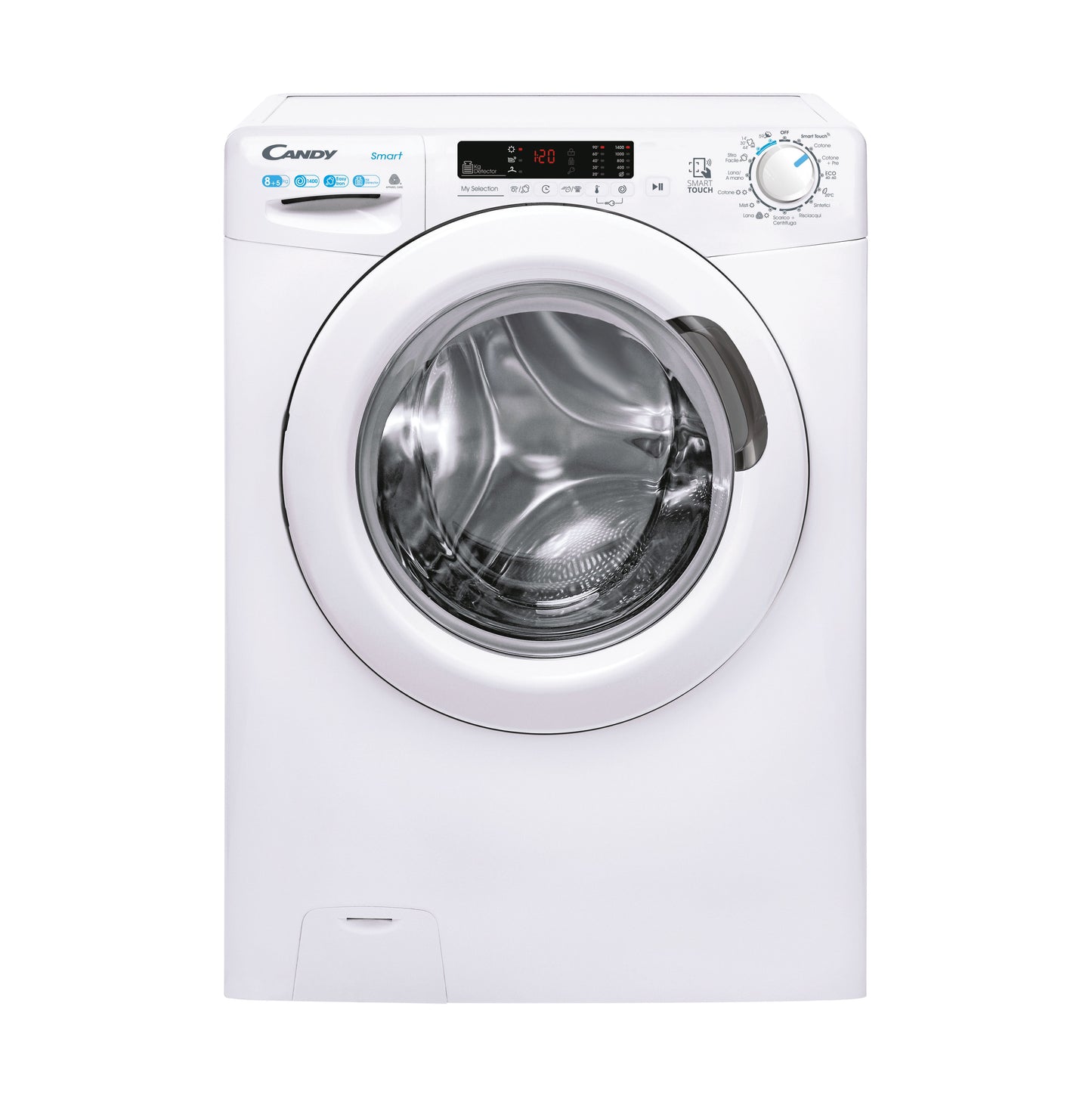 Candy Smart , Lavasciuga Slim 8+5 KG, Classe C, 1400 giri, Bianco, Vapore, Wi-Fi, CSWS4852DW3/1-11