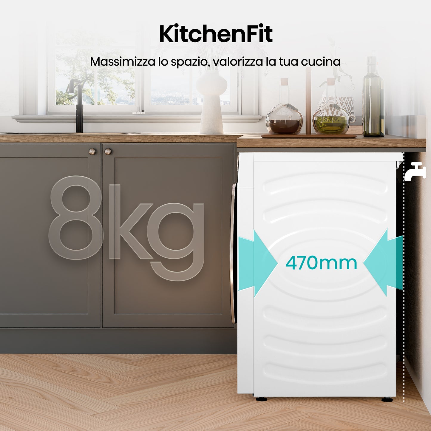 Hisense WF5I8043BWF lavatrice Caricamento frontale 8 kg 1400 Giri/min Bianco
