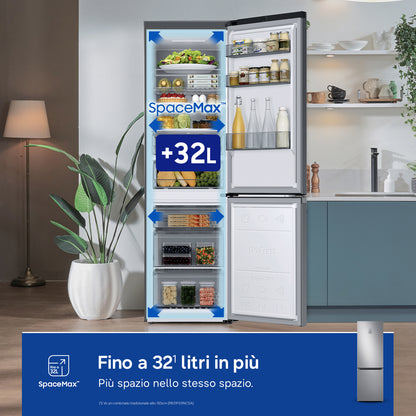 Samsung RB34C775CS9 frigorifero Combinato EcoFlex AI 1.85m 344L Libera installazione con congelatore Wifi 1,85m 344 L con rivestimento in acciaio inox Classe C, Inox