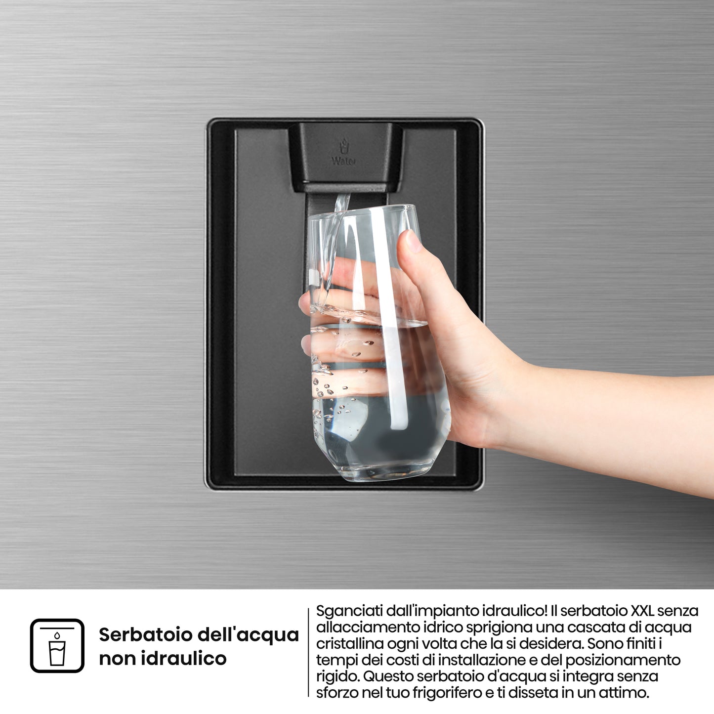 Hisense frigorifero/congelatore RT728N4WCE libera installazione 553L Classe E Dispenser Acqua Profondità ridotta Porta Reversibile