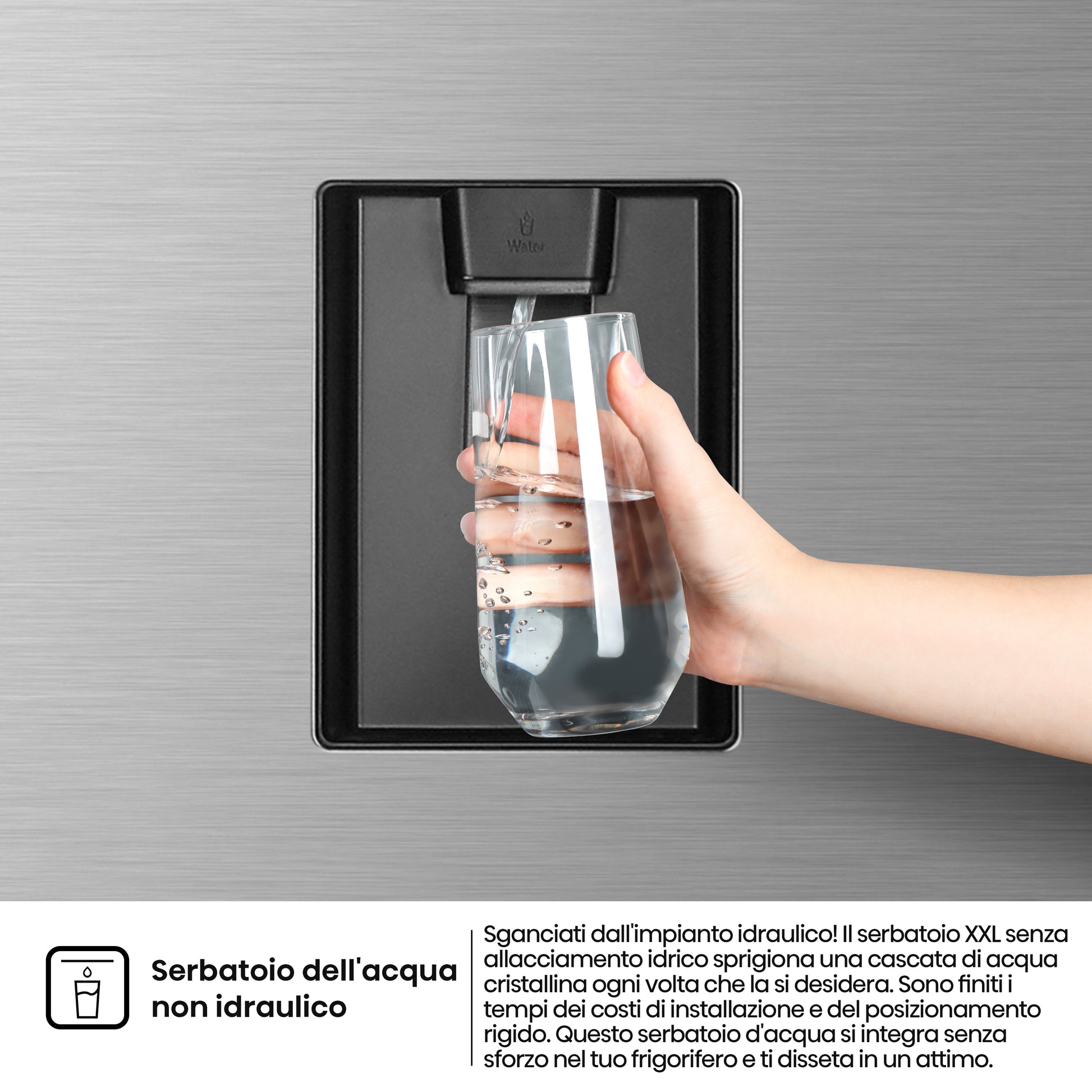 Hisense frigorifero/congelatore RT728N4WCE libera installazione 553L Classe E Dispenser Acqua Profondità ridotta Porta Reversibile