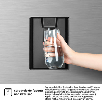 Hisense frigorifero/congelatore RT728N4WCE libera installazione 553L Classe E Dispenser Acqua Profondità ridotta Porta Reversibile