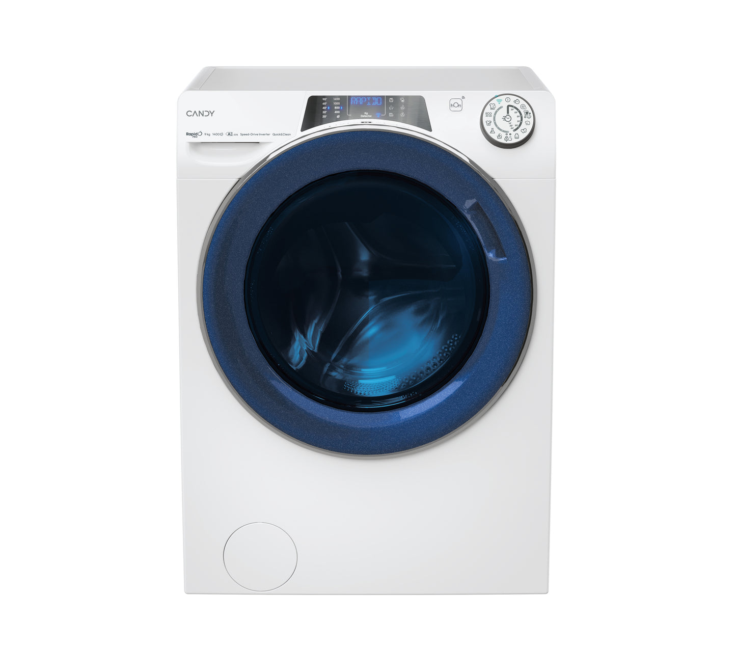 Candy RapidÓ PRO , Lavatrice Carica Frontale 9 KG, 20% più efficente della classe A, 1400 giri, Bianco, Inverter, Vapore, Wi-Fi, RP 496BWMUC8/1-S