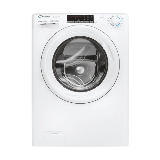 Candy Smart Pro Inverter , Lavatrice Carica Frontale 9 KG, 10% più efficente della classe A, 1400 giri, Bianco, Inverter, Vapore, Wi-Fi, CSO 496TWM6/1-S