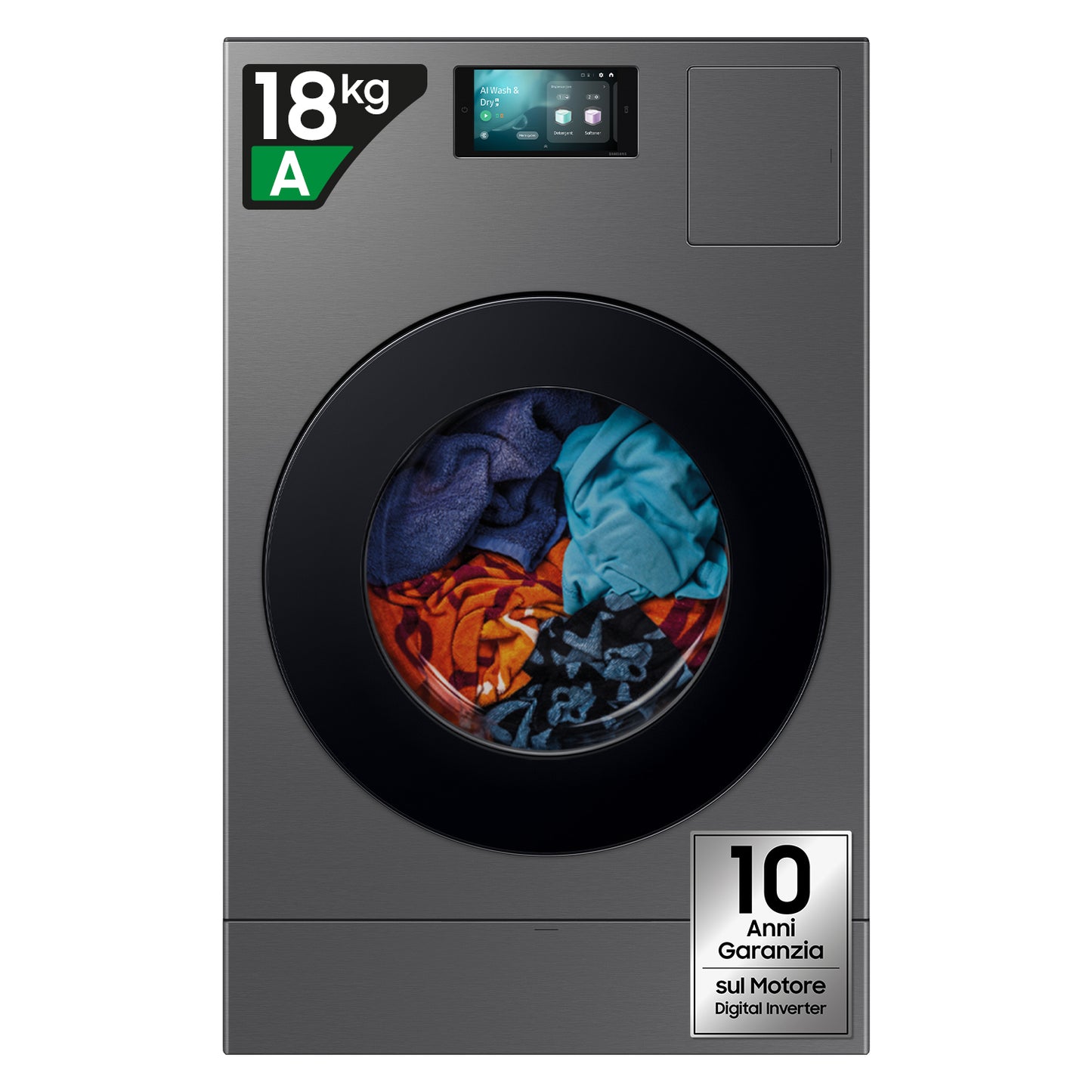 Samsung Lavasciuga Bespoke AI Libera installazione pompa di calore 18/11 Kg WD18DB8995BZT2