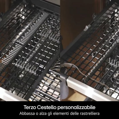 LG DF375HVS Lavastoviglie libera installazione, Classe A, 14 Coperti, Vapore, WI-FI, Grigia