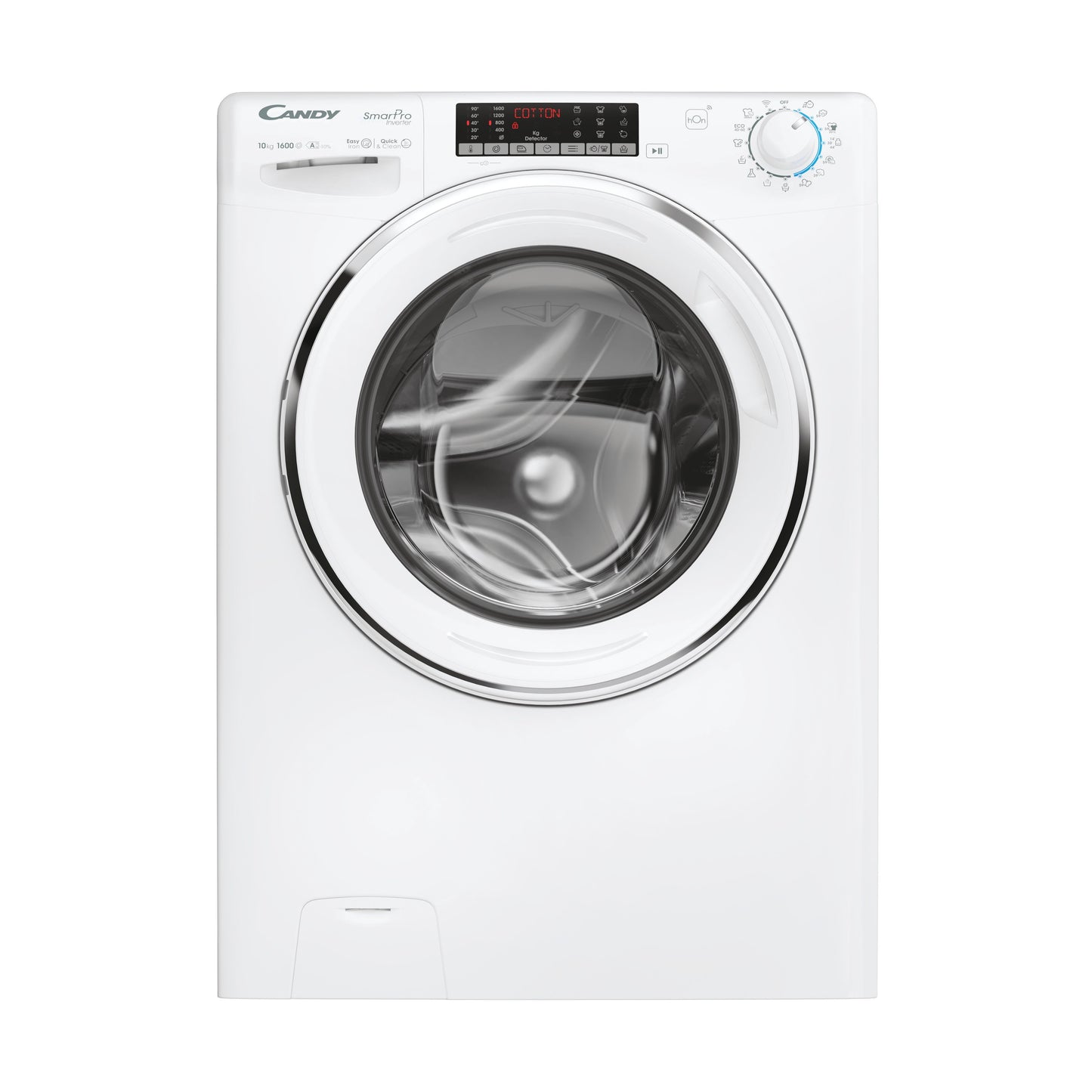 Candy Smart Pro Inverter, Lavatrice Carica Frontale 10 KG, 10% più efficente della classe A, 1600 giri, Bianco, Inverter, Vapore, Wi-Fi, CSO 6106TWMC6/1-S