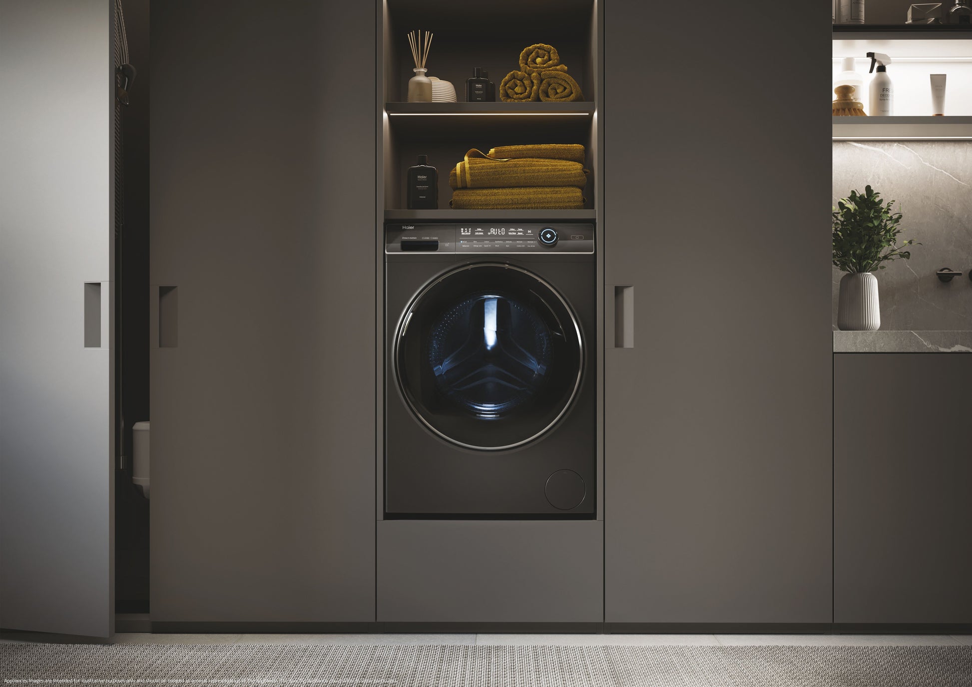 Haier I-Pro Series 7 Plus I-Pro Serie 7 Plus, Lavatrice Carica Frontale 10 KG, Classe A, 1400 giri, Antracite, Direct Motion, Refresh, Wi-Fi, HW100BD14IGISUIT