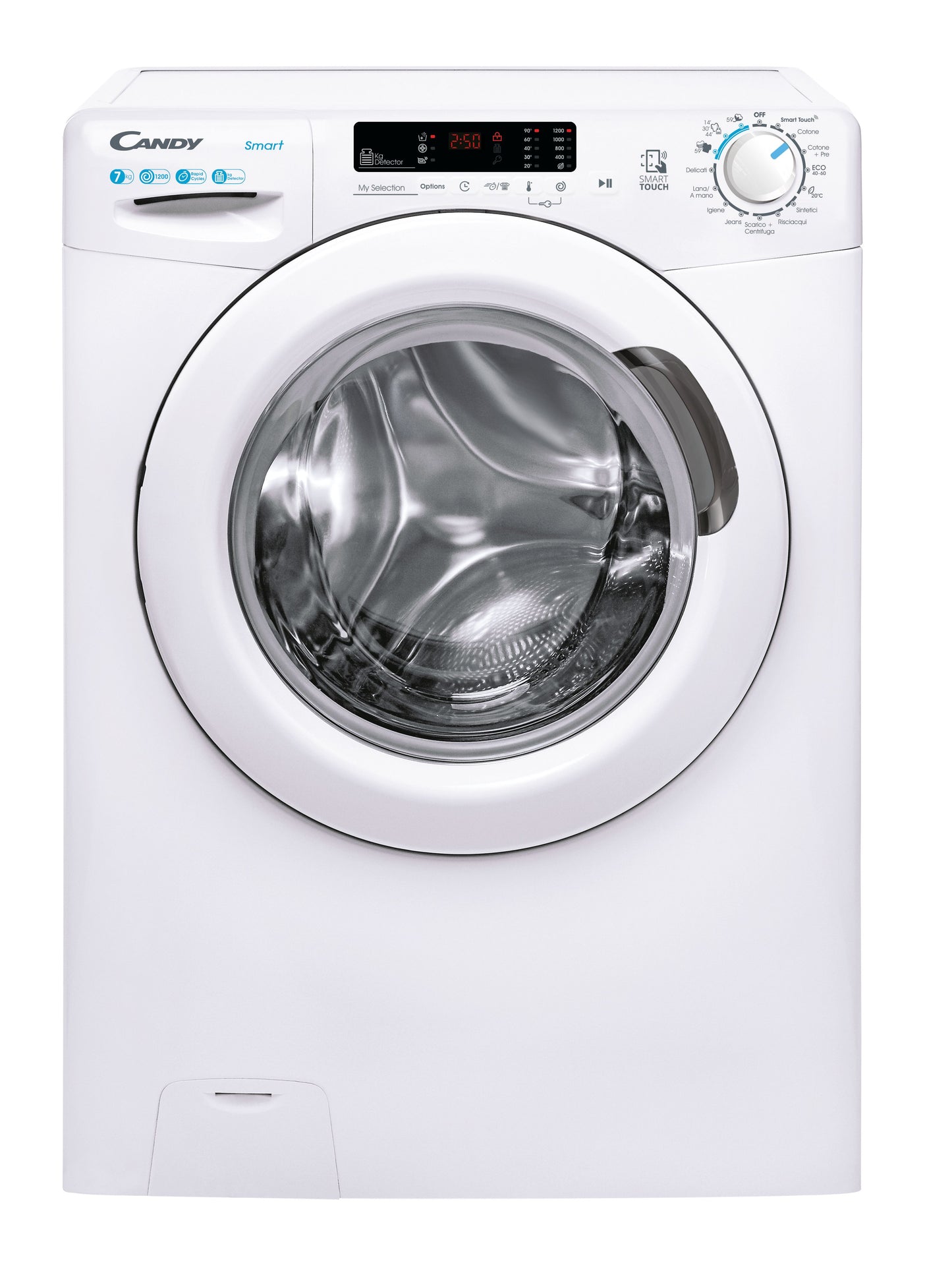 Candy Smart , Lavatrice Carica Frontale 7 KG, Classe D, 1200 giri, Bianco, Wi-Fi, CS 1272DE/1-11