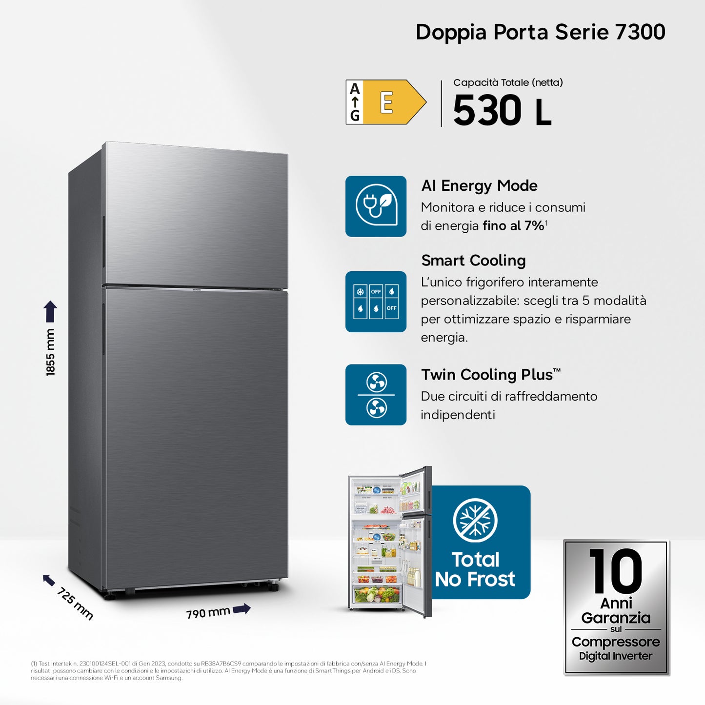 Samsung RT53DG7A14S9 frigorifero con congelatore Libera installazione 530 L Acciaio inox