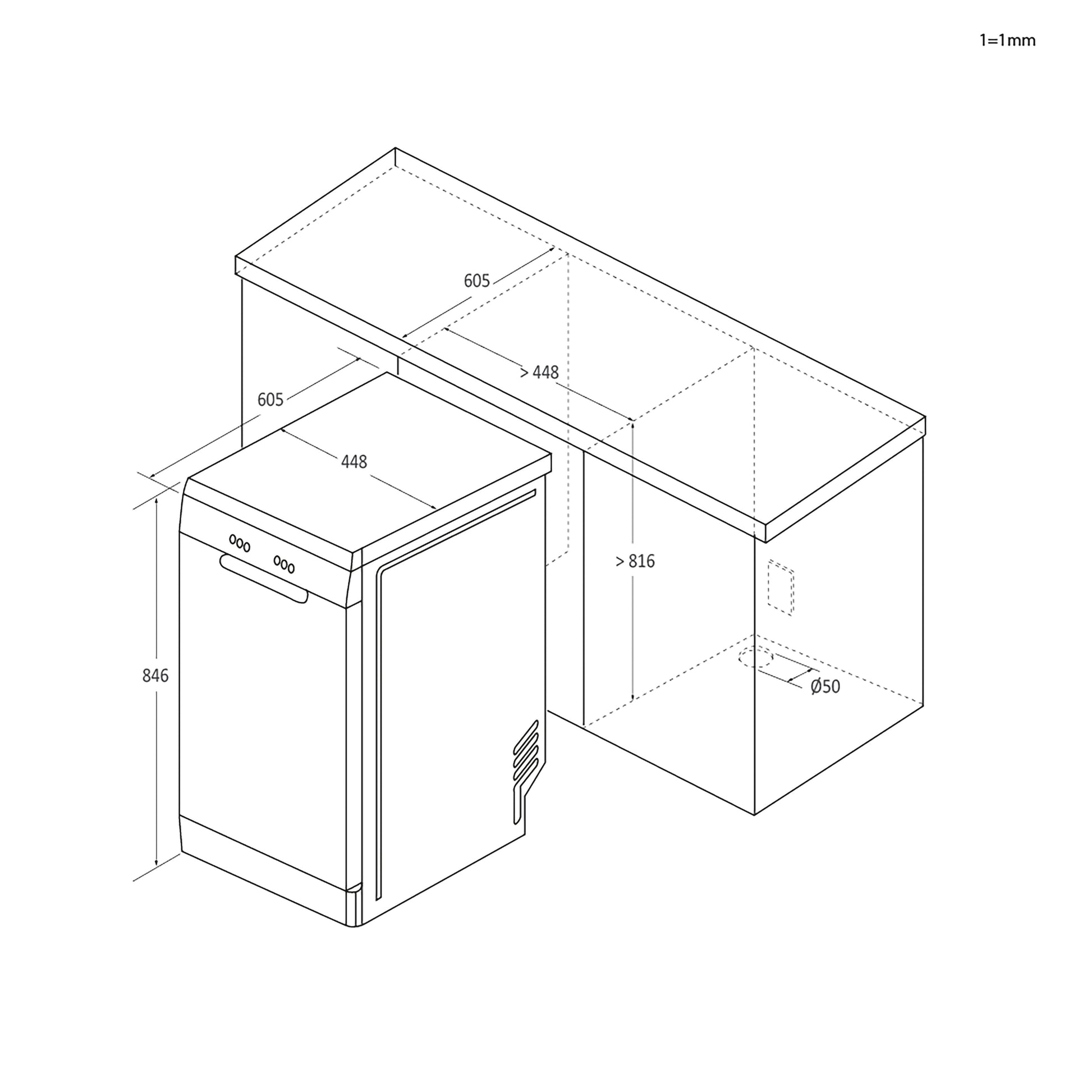 Candy Brava CDPH 2L1049W-01 Lavastoviglie SLIM Libera installazione 10 coperti