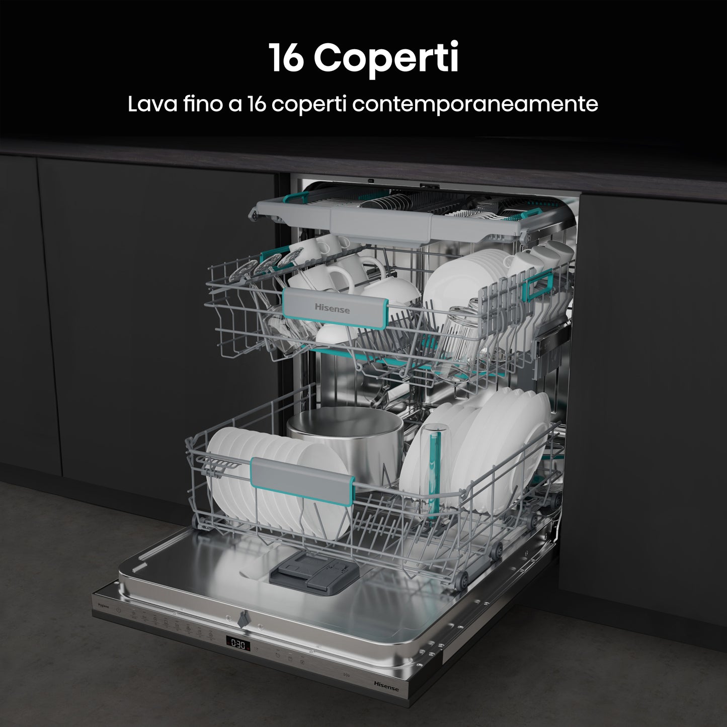 Hisense HV16B lavastoviglie A scomparsa totale 16 coperti