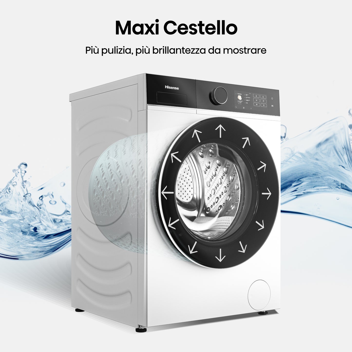 Hisense WD5I8043BWF lavasciuga Libera installazione Caricamento frontale Bianco
