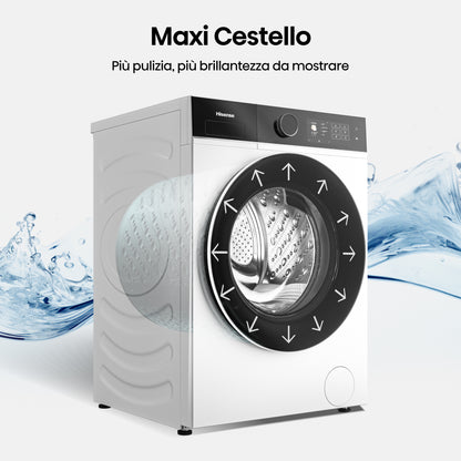 Hisense WD5I8043BWF lavasciuga Libera installazione Caricamento frontale Bianco