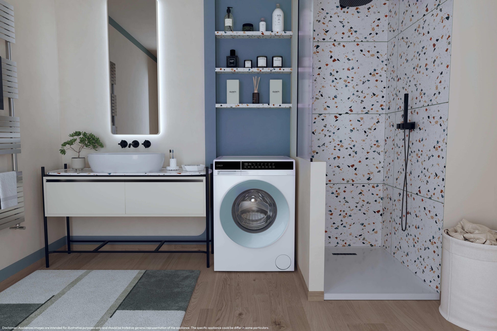 Candy Easy, Lavatrice Slim 7 KG, 15% più efficente della classe A, 1200 giri, Bianco, Inverter, Fresh Vapor, EY 27SE7-S