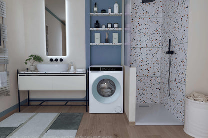 Candy Easy, Lavatrice Slim 7 KG, 15% più efficente della classe A, 1200 giri, Bianco, Inverter, Fresh Vapor, EY 27SE7-S