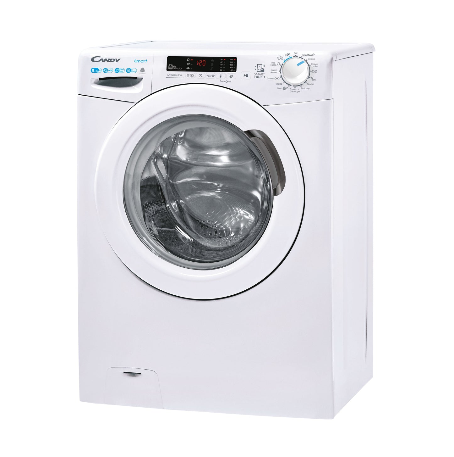 Candy Smart , Lavasciuga Slim 8+5 KG, Classe C, 1400 giri, Bianco, Vapore, Wi-Fi, CSWS4852DW3/1-11