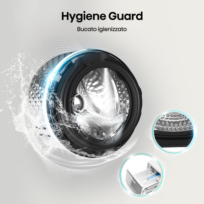 Hisense WD3S1043BW7 lavasciuga Libera installazione Caricamento frontale Bianco