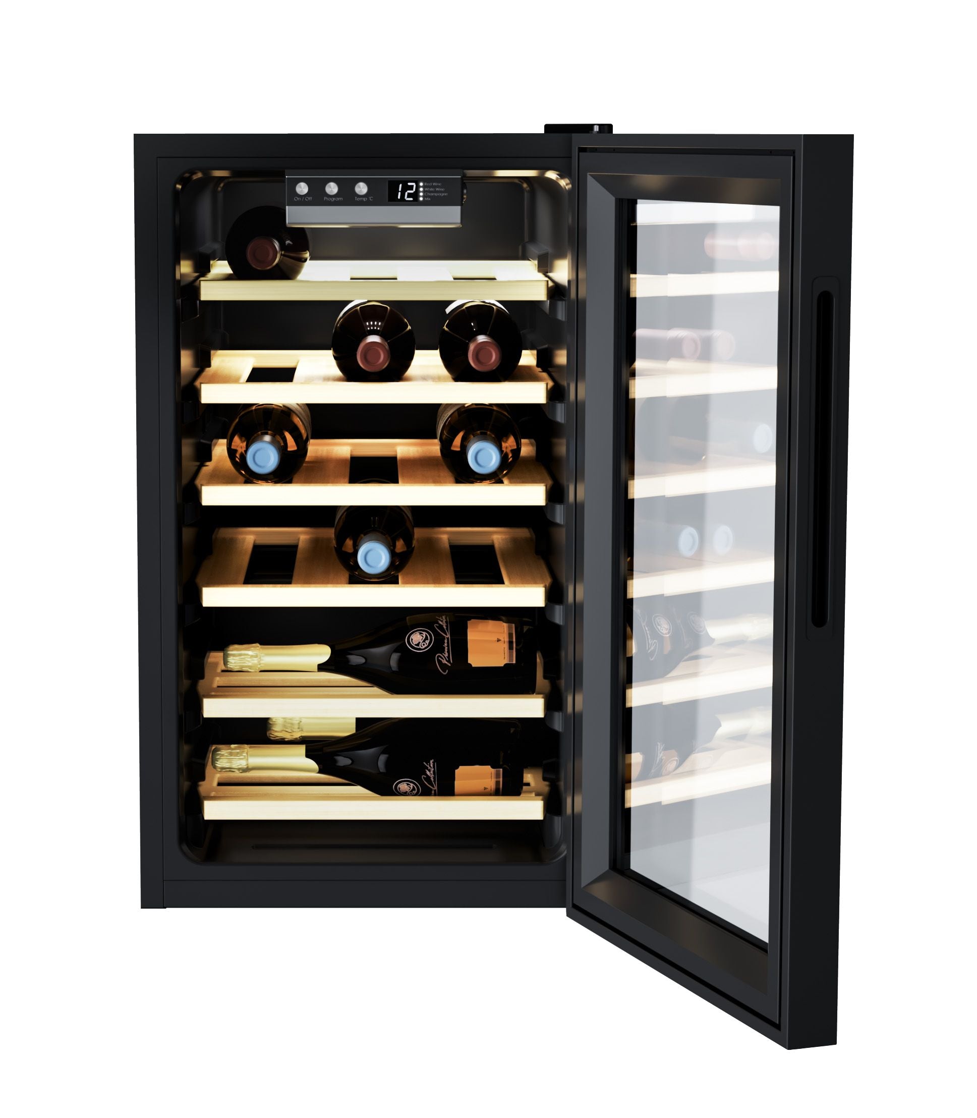 Candy DiVino CWCEL 210/N Cantinetta vino con compressore Libera installazione Nero 21 bottiglia/bottiglie
