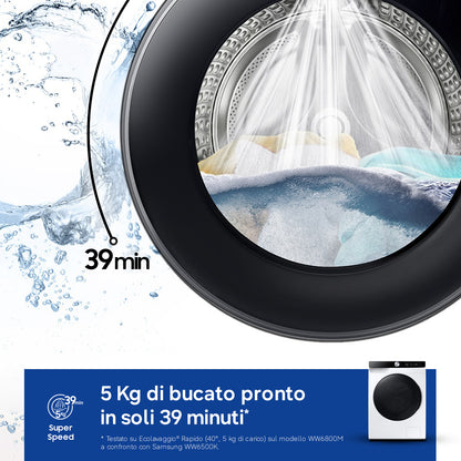 Samsung WD11DG6B85BK lavasciuga Libera installazione Caricamento frontale Bianco