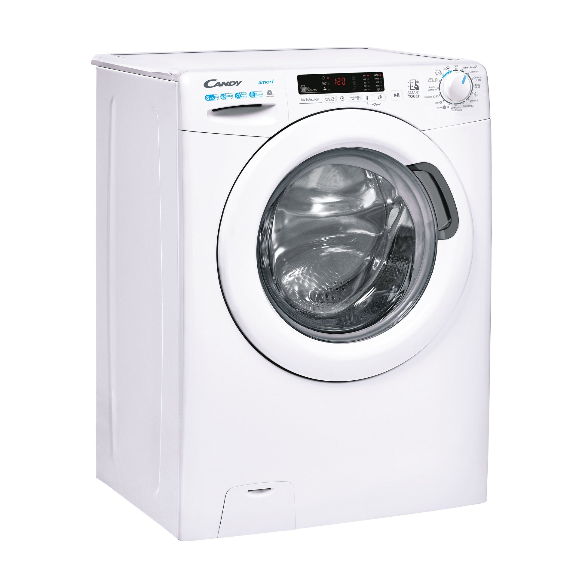 Candy Smart , Lavasciuga Slim 8+5 KG, Classe C, 1400 giri, Bianco, Vapore, Wi-Fi, CSWS4852DW3/1-11