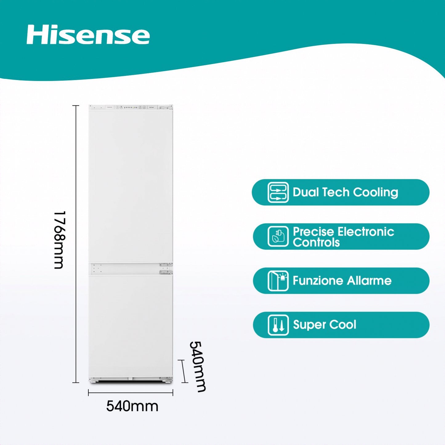 Hisense RIB312F4AWE frigorifero con congelatore Da incasso 246 L Bianco