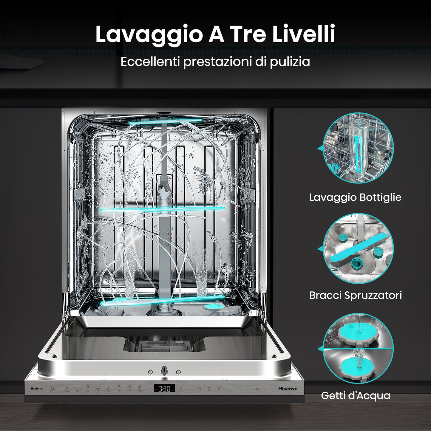 Hisense HV16B lavastoviglie A scomparsa totale 16 coperti