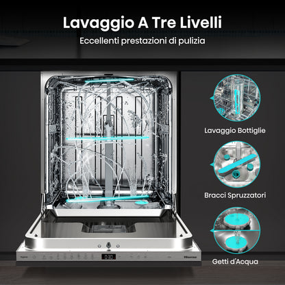 Hisense HV16B lavastoviglie A scomparsa totale 16 coperti